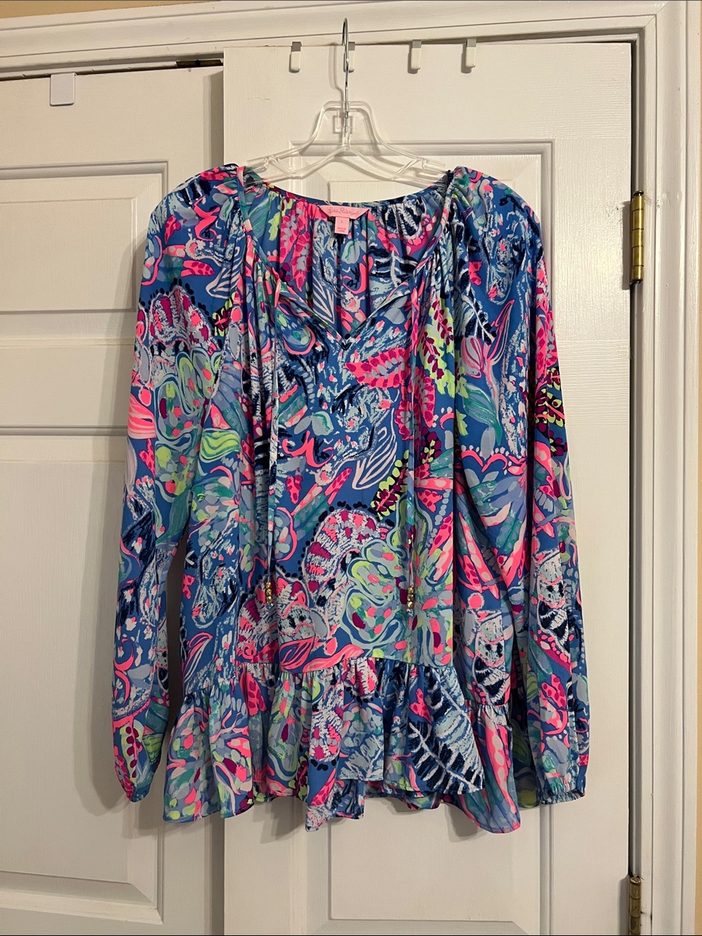 Lilly Pulitzer Tropical Print Peasant Blouse - Multicolor
